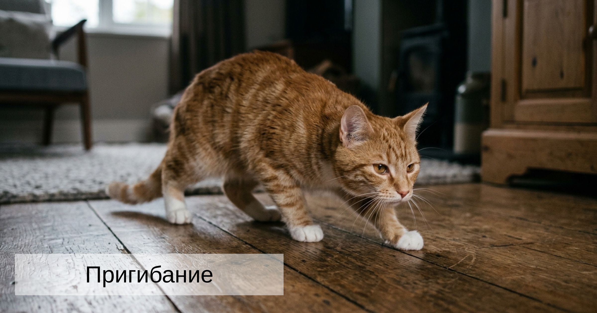 кошка пригнулась кошка уменьшилась